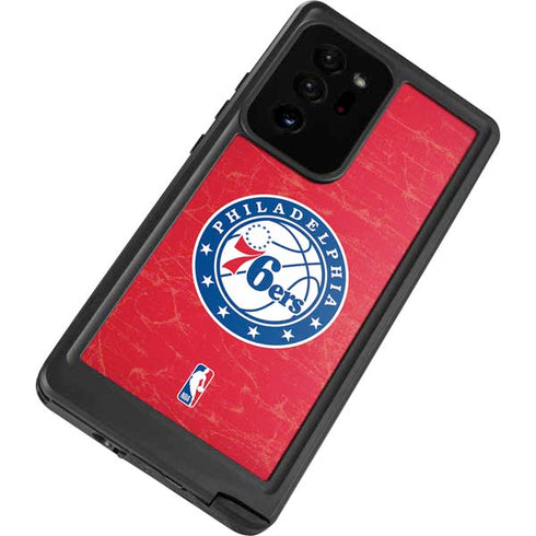 NBA Philadelphia 76ers Distressed Galaxy Note20 Ultra 5G Waterproof Case
